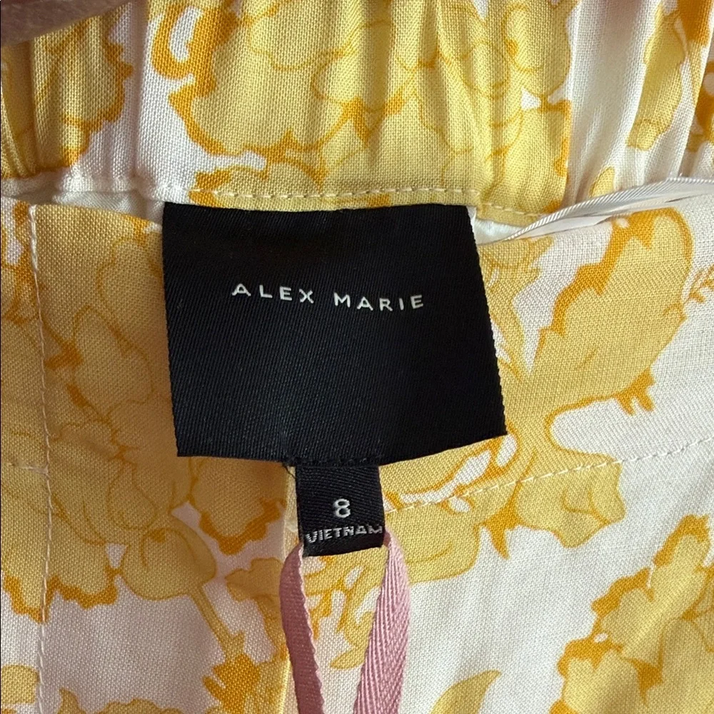 Alex Marie Golden Floral Linen blend pant - Picture 4 of 10